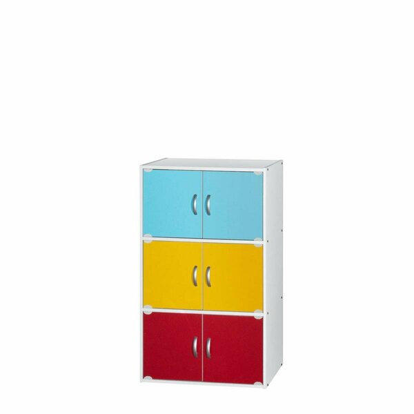Made-To-Order 40.8 x 15.5 x 23.3 in. 3-Shelf & 6-Door Bookcase, Rainbow MA2983182